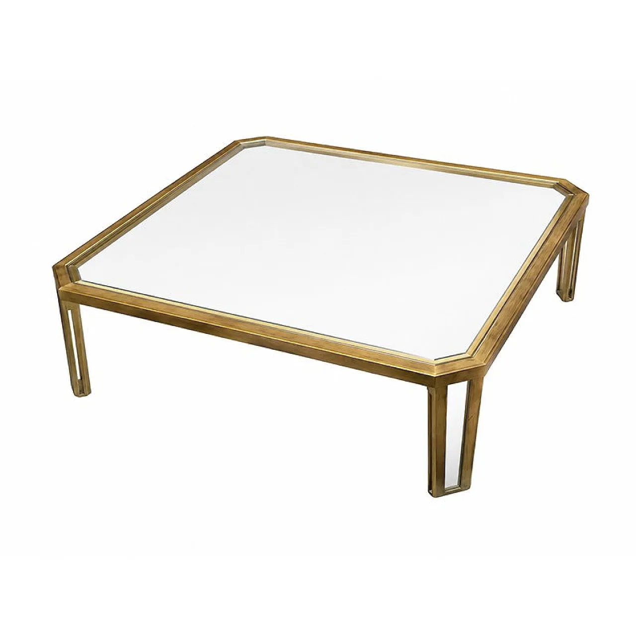 Brass and glass coffee table, 1970s 1
