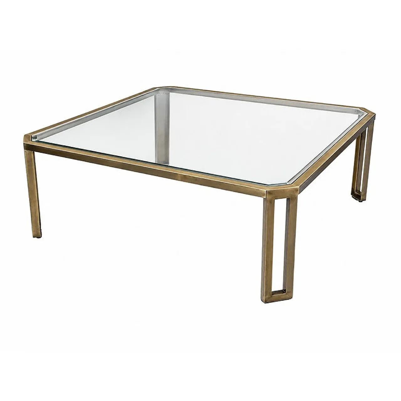 Brass and glass coffee table, 1970s 3
