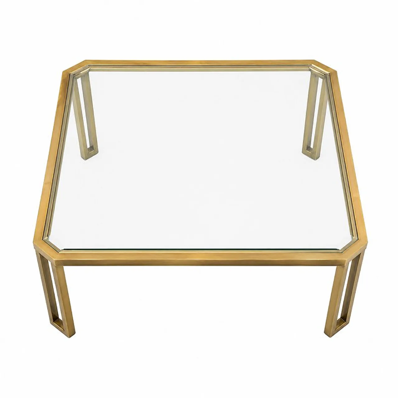 Brass and glass coffee table, 1970s 4