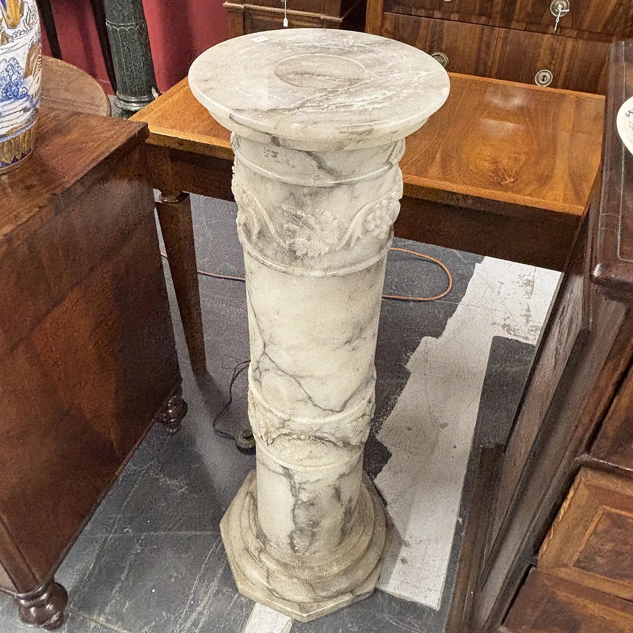 Art Nouveau alabaster lamp column, 1920s 7