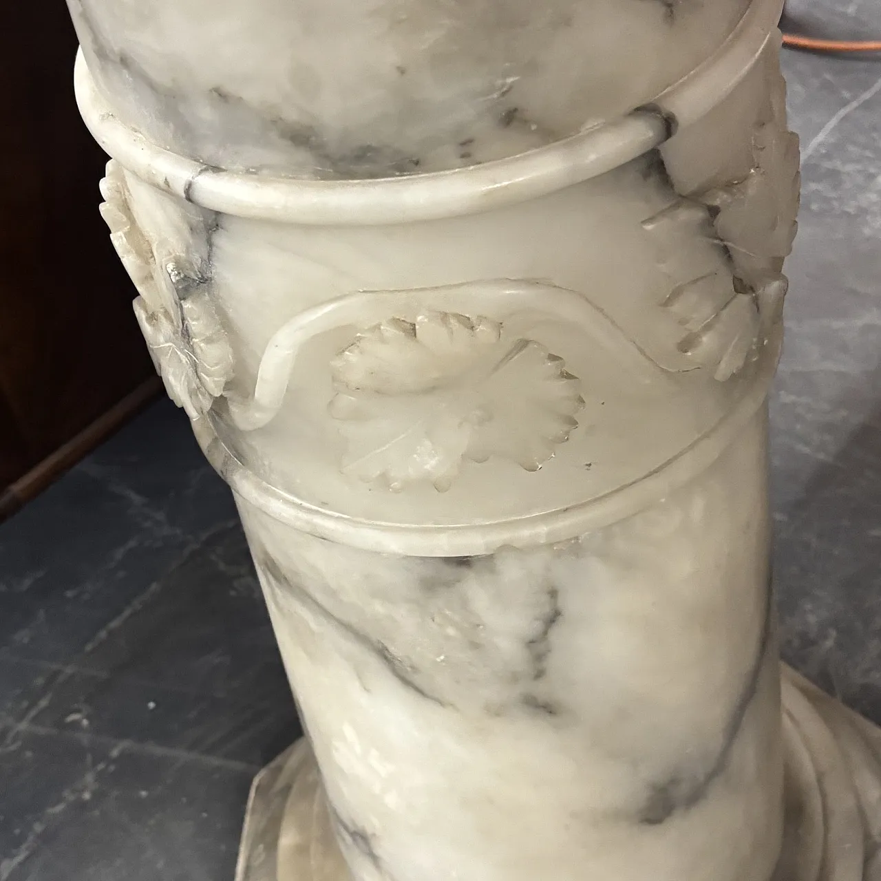 Art Nouveau alabaster lamp column, 1920s 11