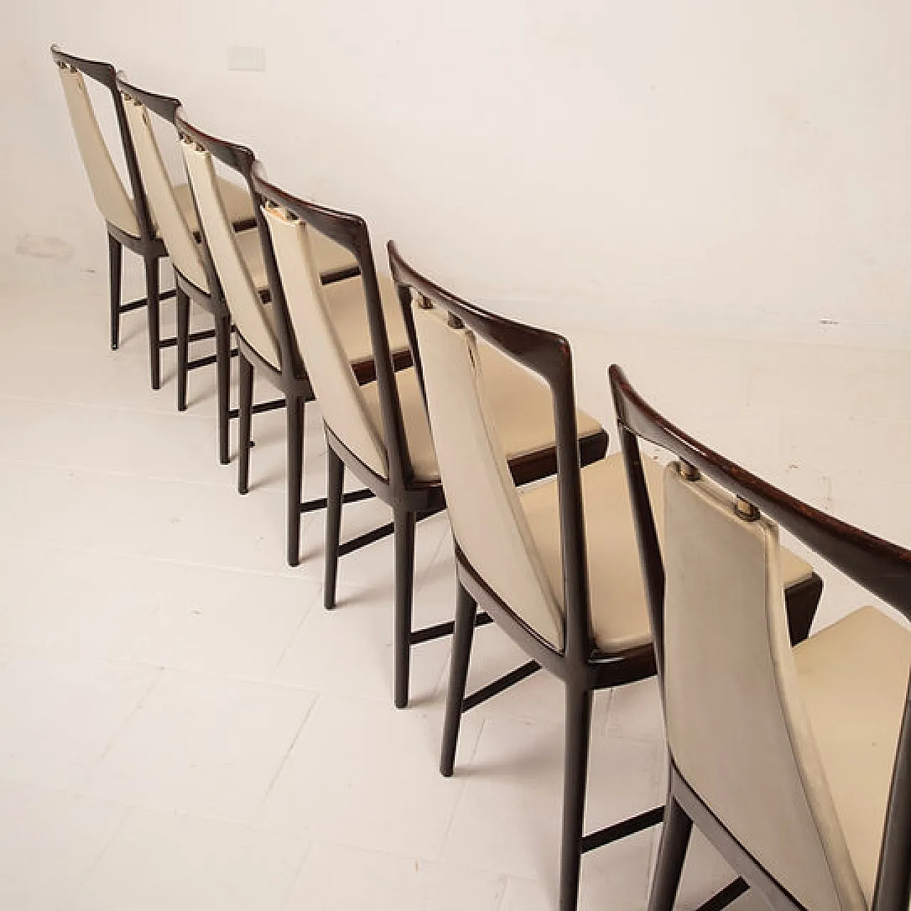 6 sedie da pranzo in mogano di Osvaldo Borsani per ABV, anni '50 10