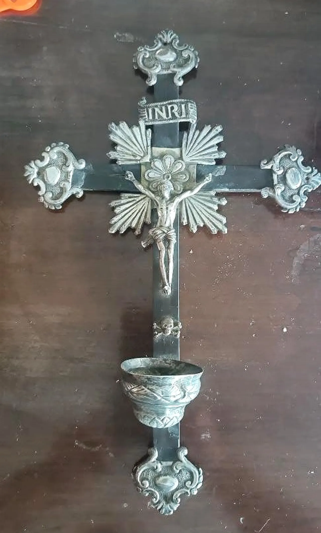 Silver wall crucifix, 19th century 1