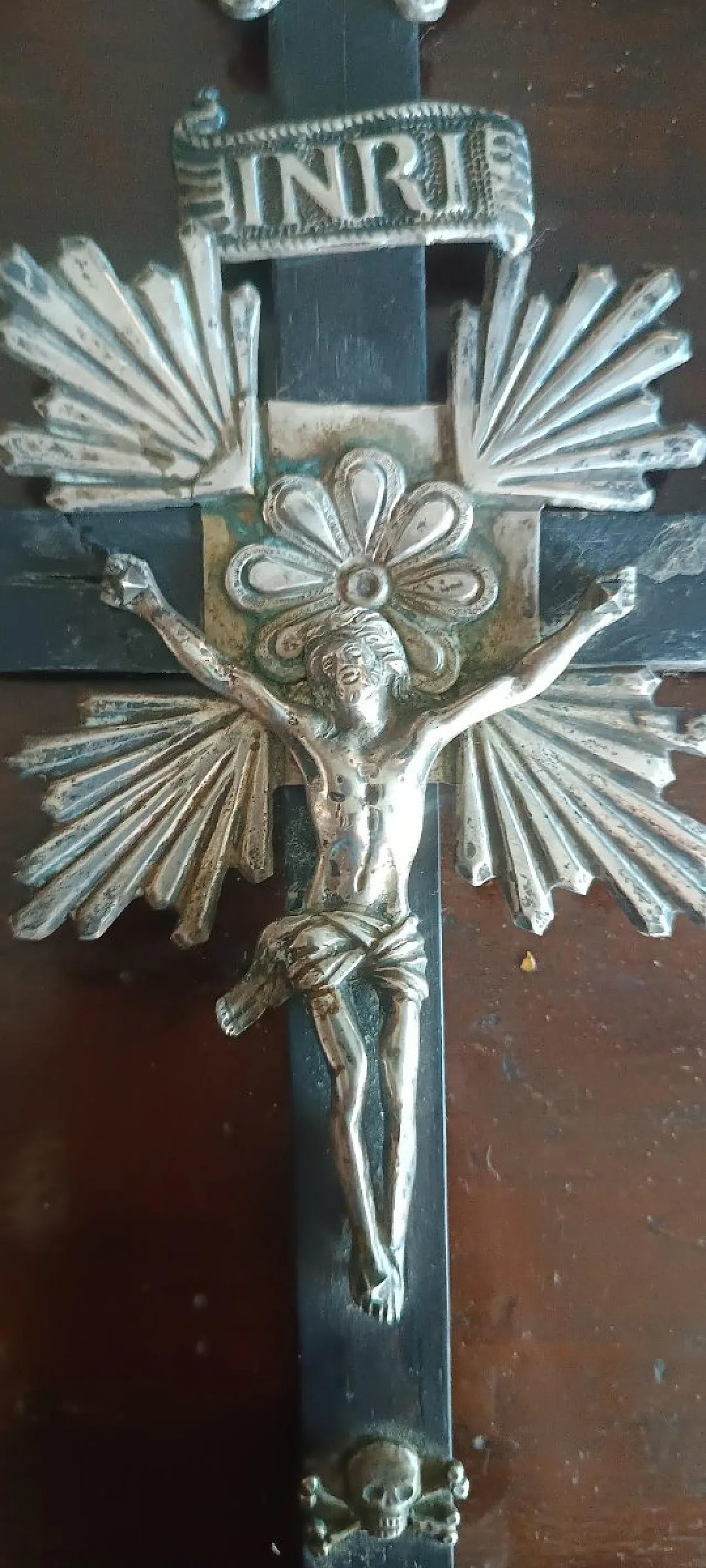 Silver wall crucifix, 19th century 7
