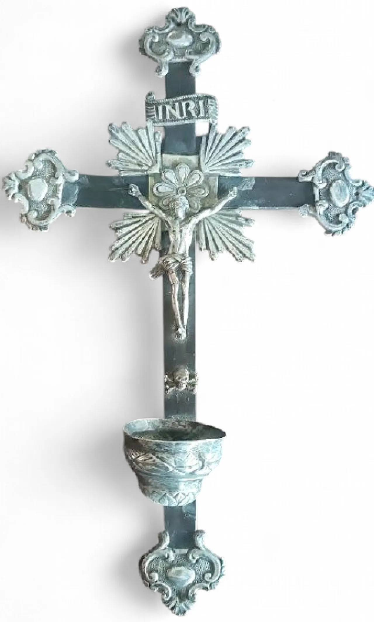 Silver wall crucifix, 19th century 13