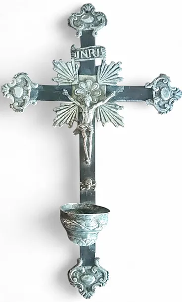 Silver wall crucifix, 19th century