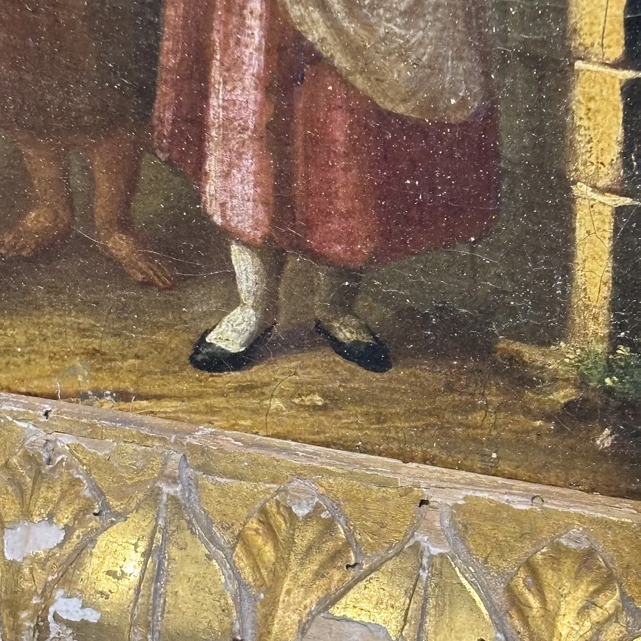 Oil on canvas, three common people of Ciociaria, 19th century 4