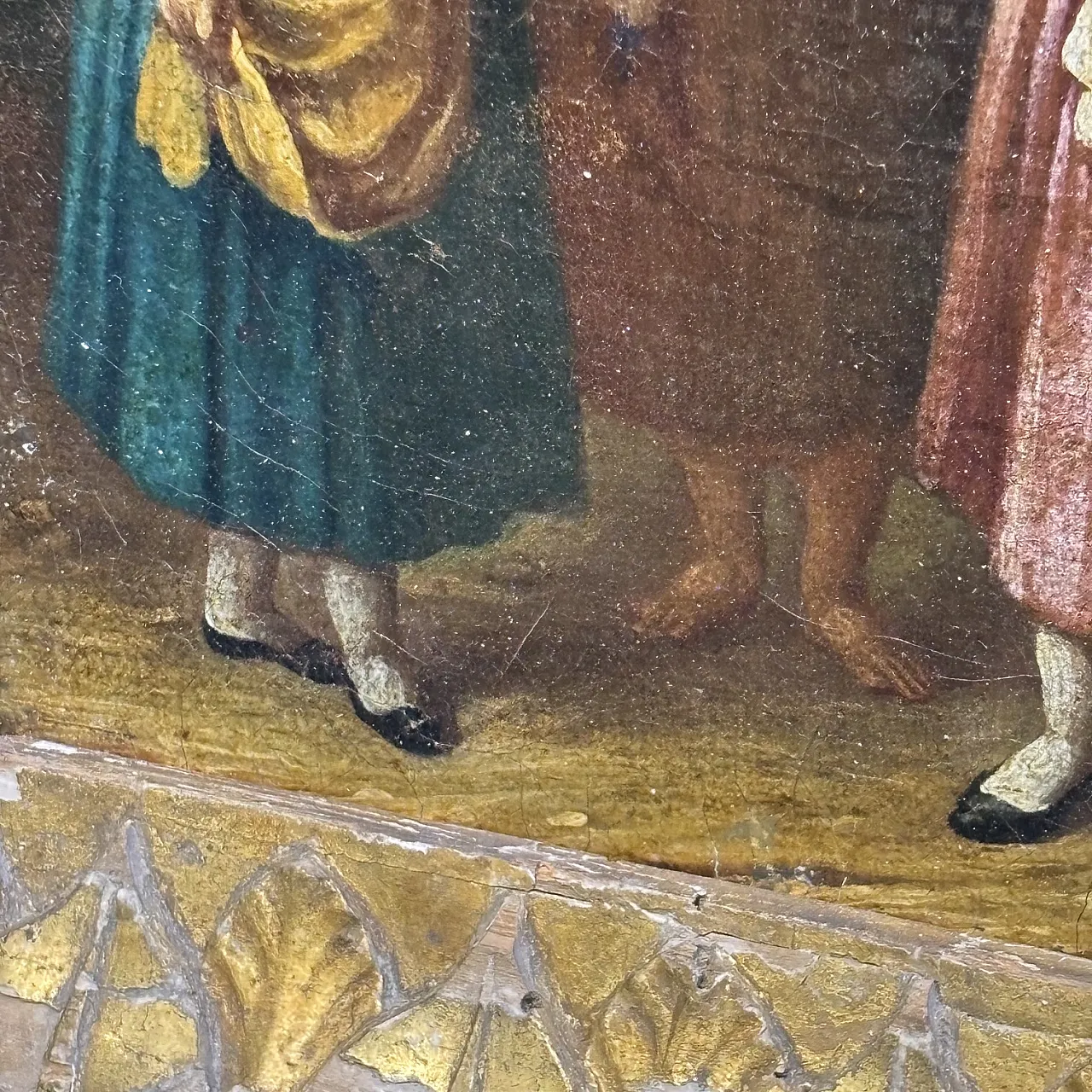 Oil on canvas, three common people of Ciociaria, 19th century 5