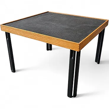 Modern coffee table in oak and lacquered wood, 1950s