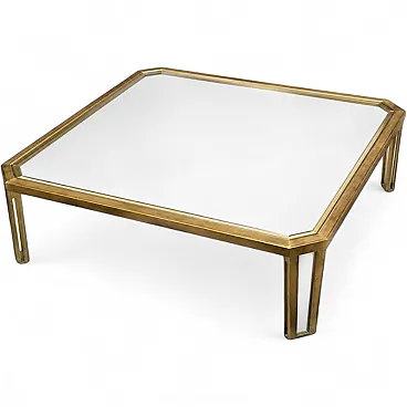 Brass and glass coffee table, 1970s