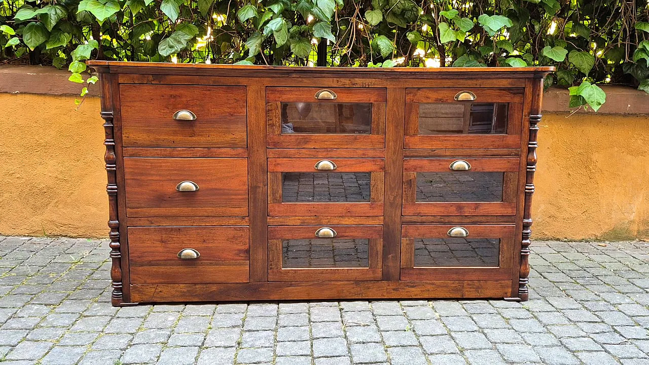 Cassettiera pastaia in legno di noce, fine '800 1