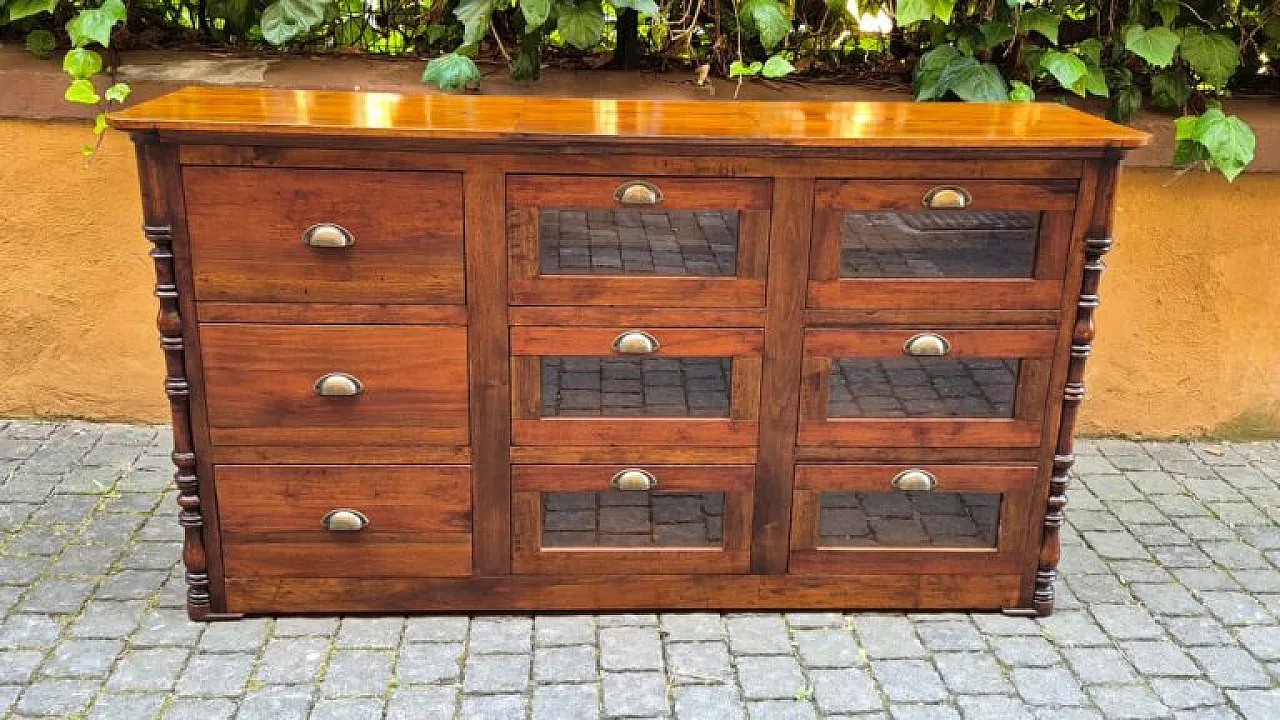 Cassettiera pastaia in legno di noce, fine '800 2