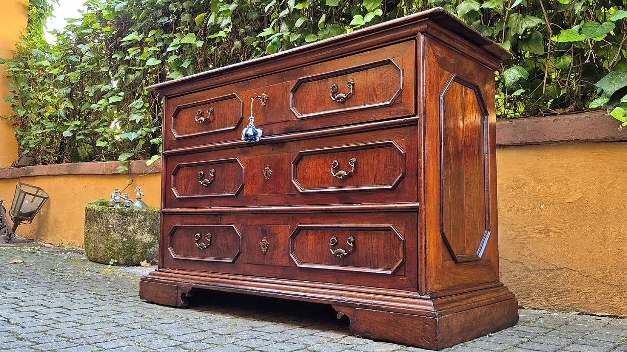 Cassettone emiliano in legno di noce, '600 10