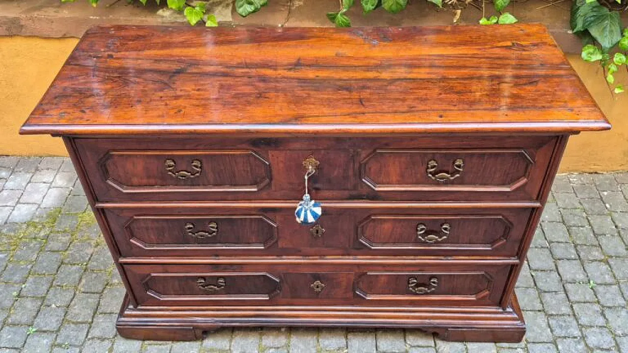 Cassettone emiliano in legno di noce, '600 11