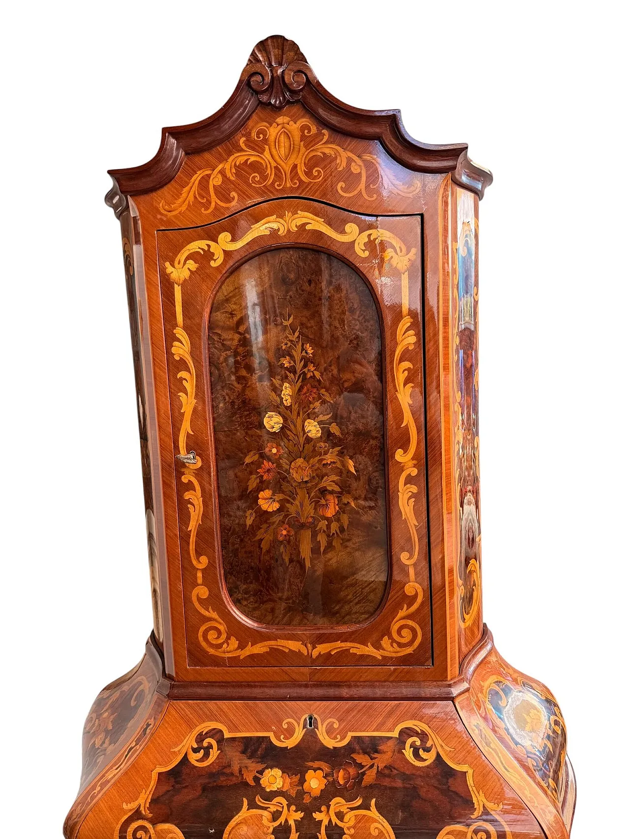 Trumeau Barocco intarsiato con ribaltina, '800 3