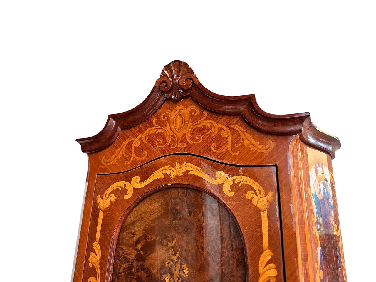 Trumeau Barocco intarsiato con ribaltina, '800 8