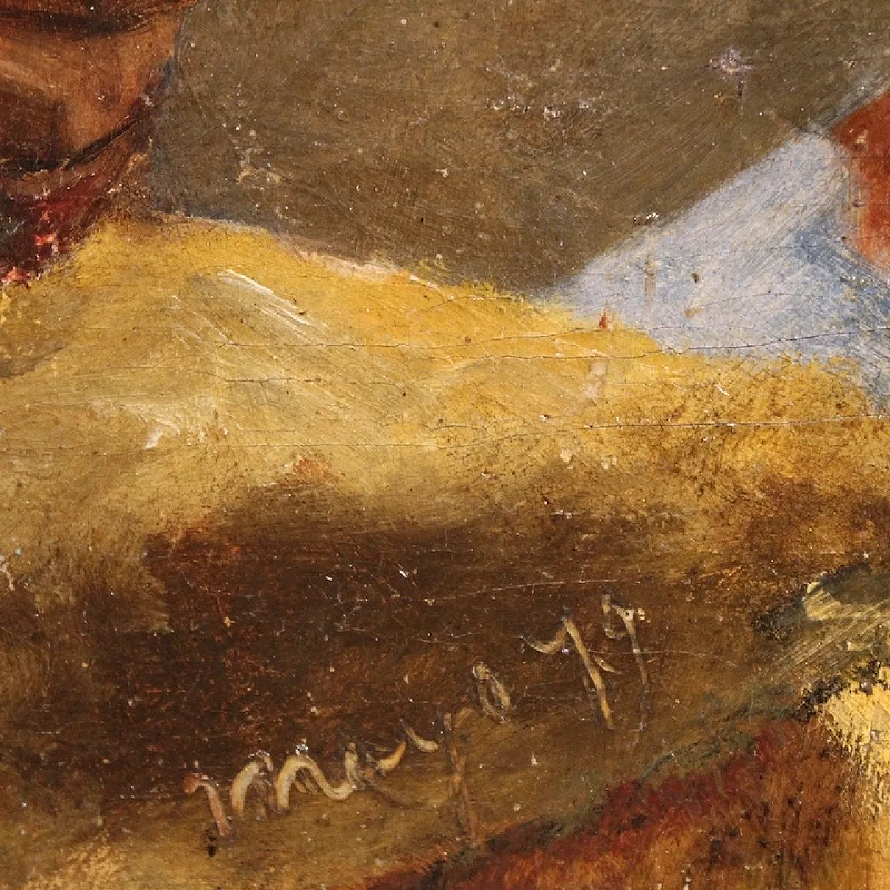 French painting portrait of woman with letter dated 1979 6