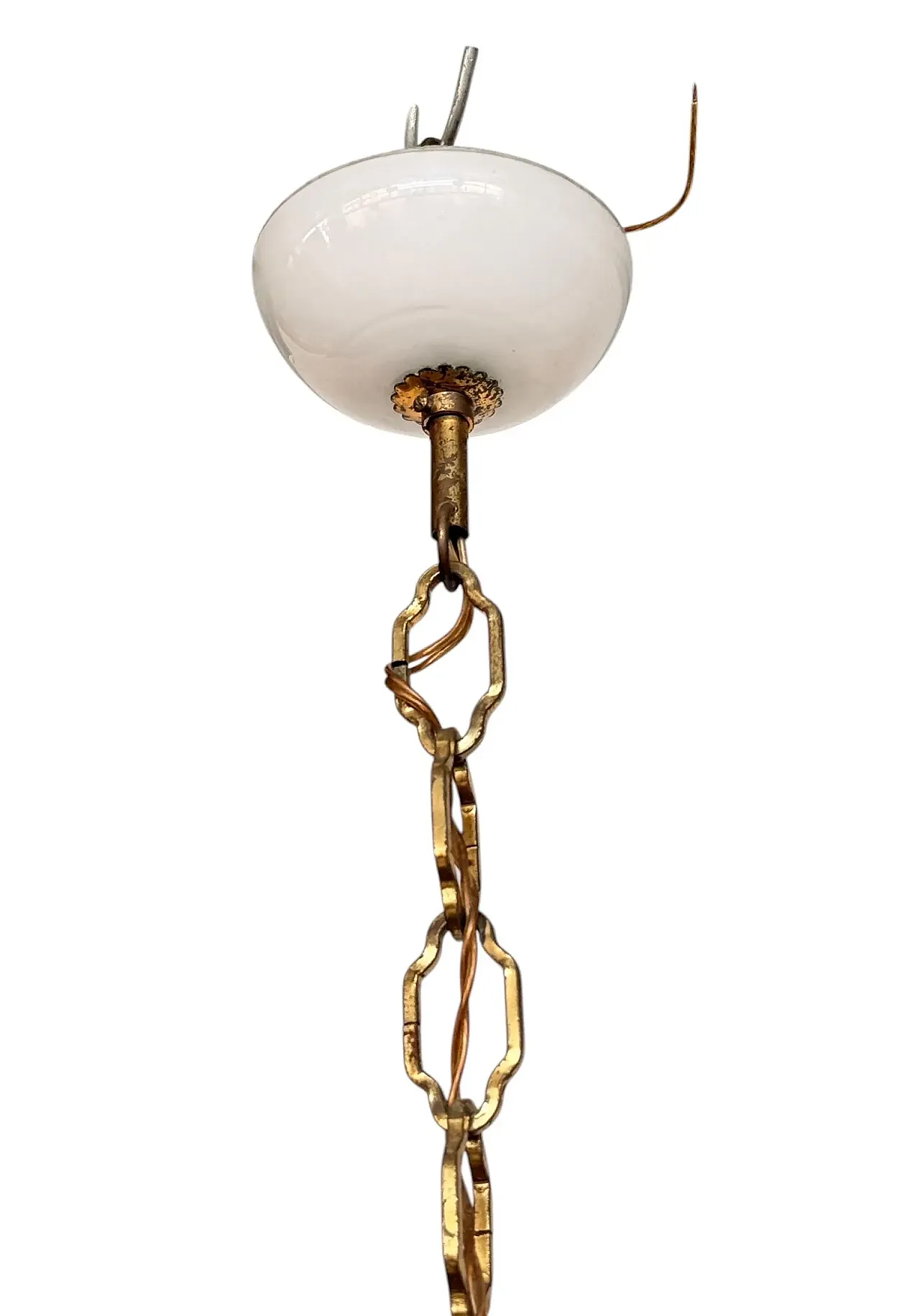 Lampadario stile Impero con brindoli di cristallo, anni ‘40 5