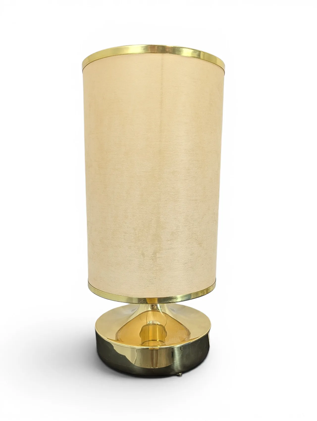 Lumi brass table lamp with original lampshade, 1970s 1