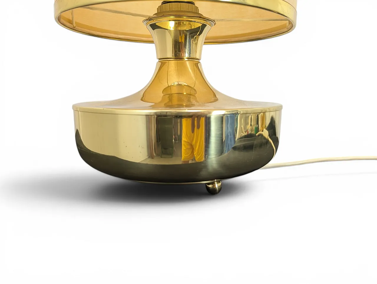 Lumi brass table lamp with original lampshade, 1970s 2