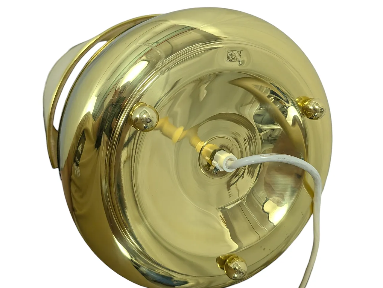 Lumi brass table lamp with original lampshade, 1970s 5