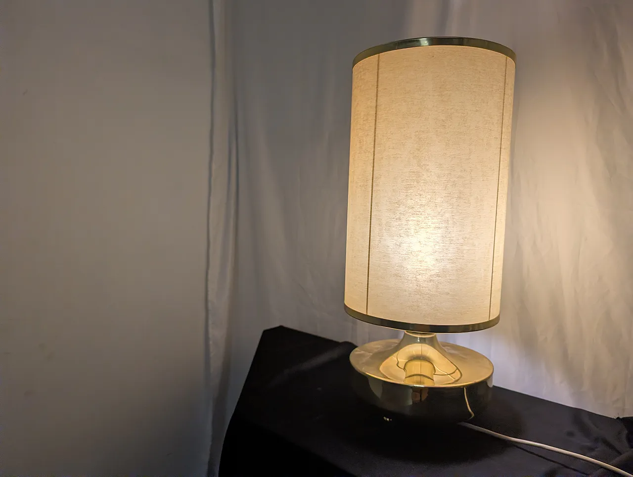 Lumi brass table lamp with original lampshade, 1970s 7