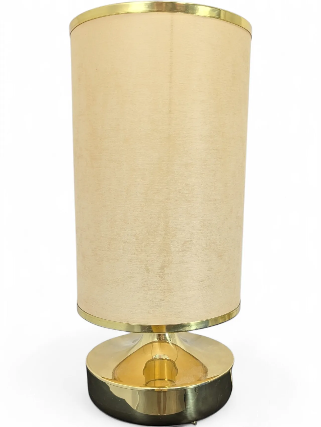 Lumi brass table lamp with original lampshade, 1970s 8