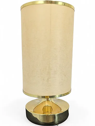 Lumi brass table lamp with original lampshade, 1970s