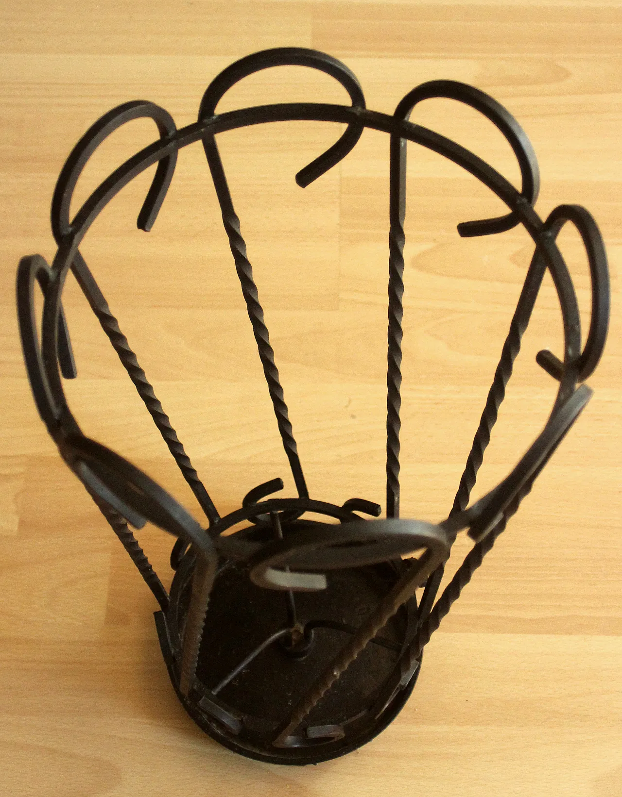 Handmade wrought iron umbrella stand, 70s 3