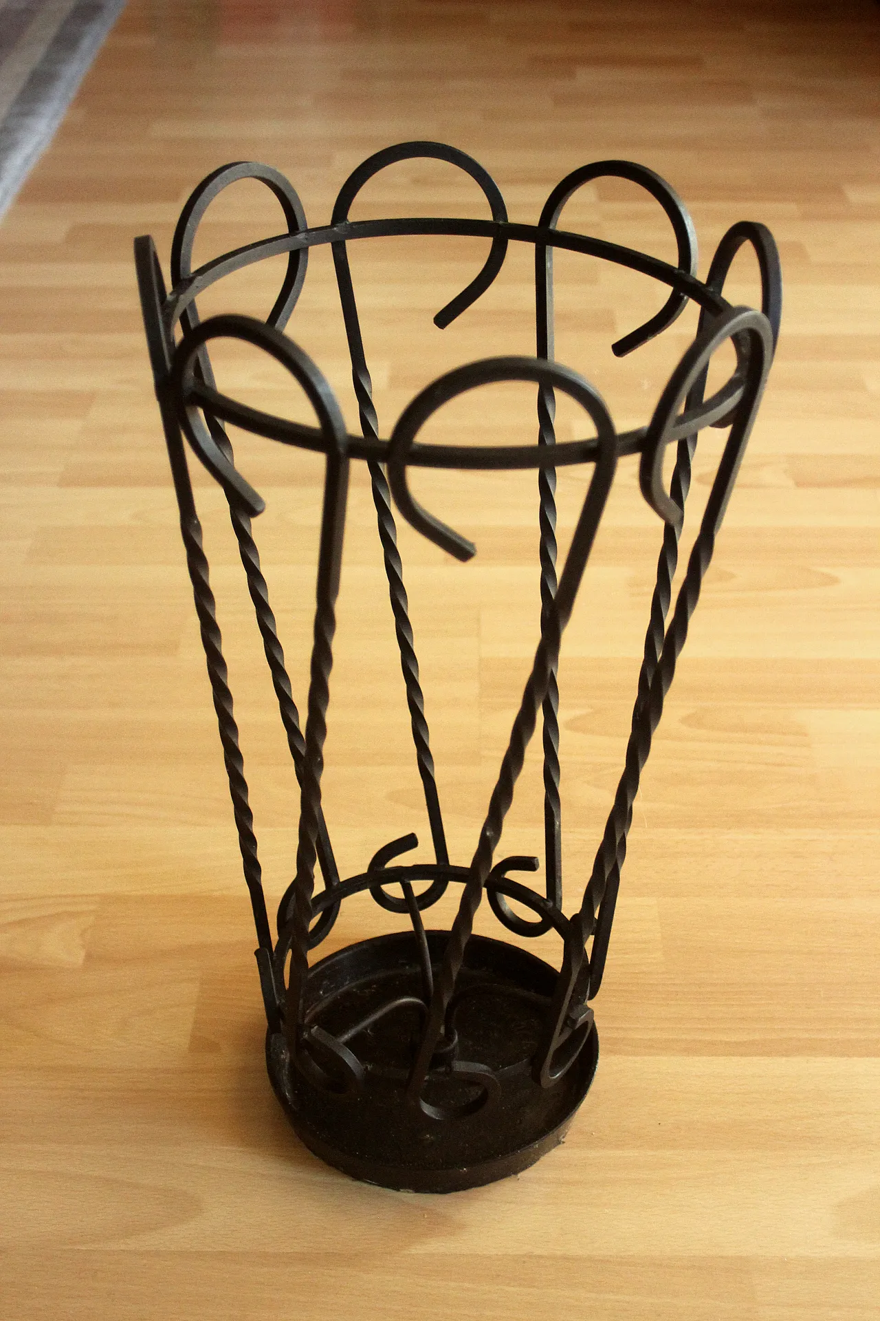Handmade wrought iron umbrella stand, 70s 8