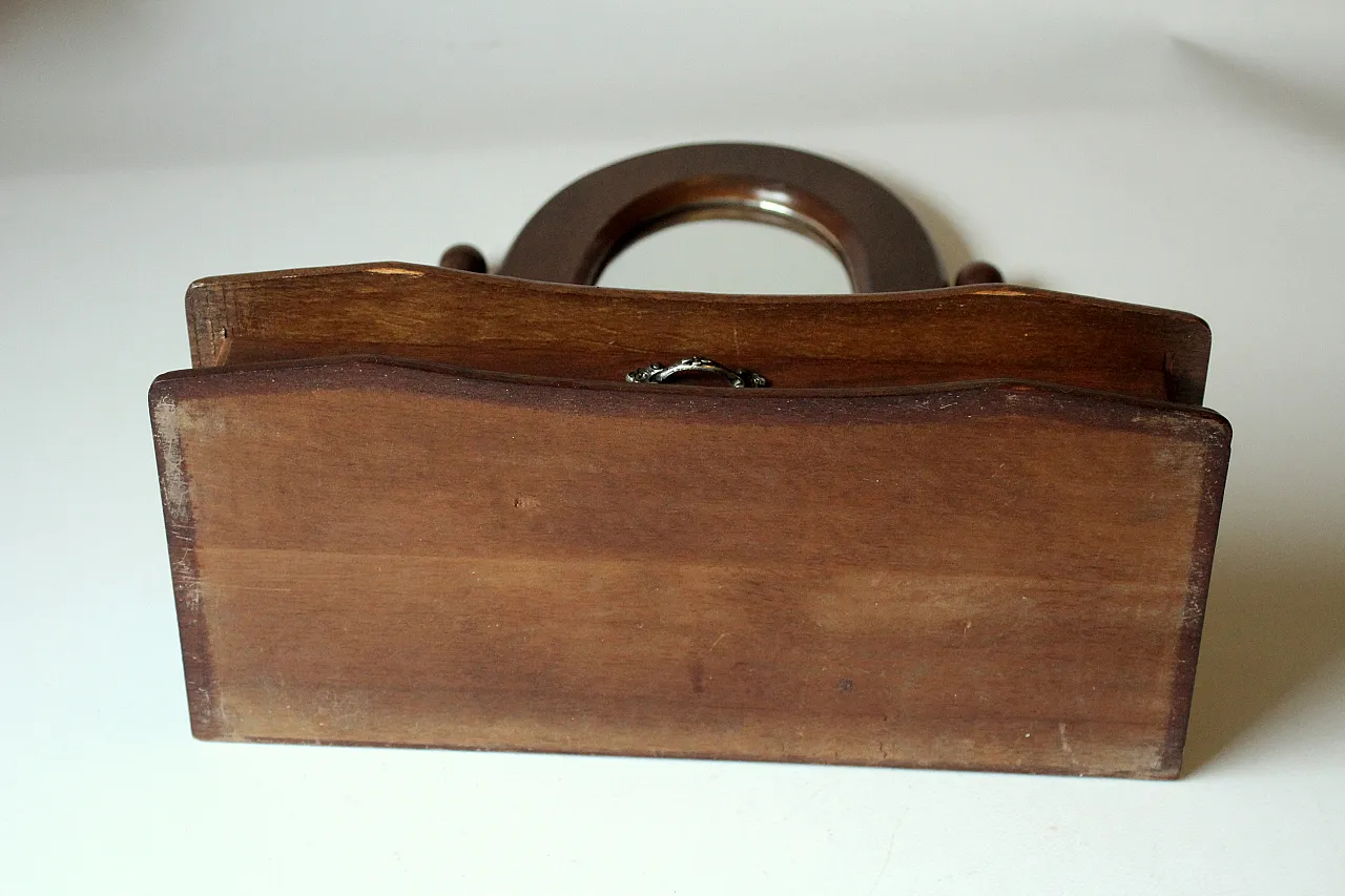 Piccolo specchio cosmetico/per il trucco con un cassetto, anni '80 6