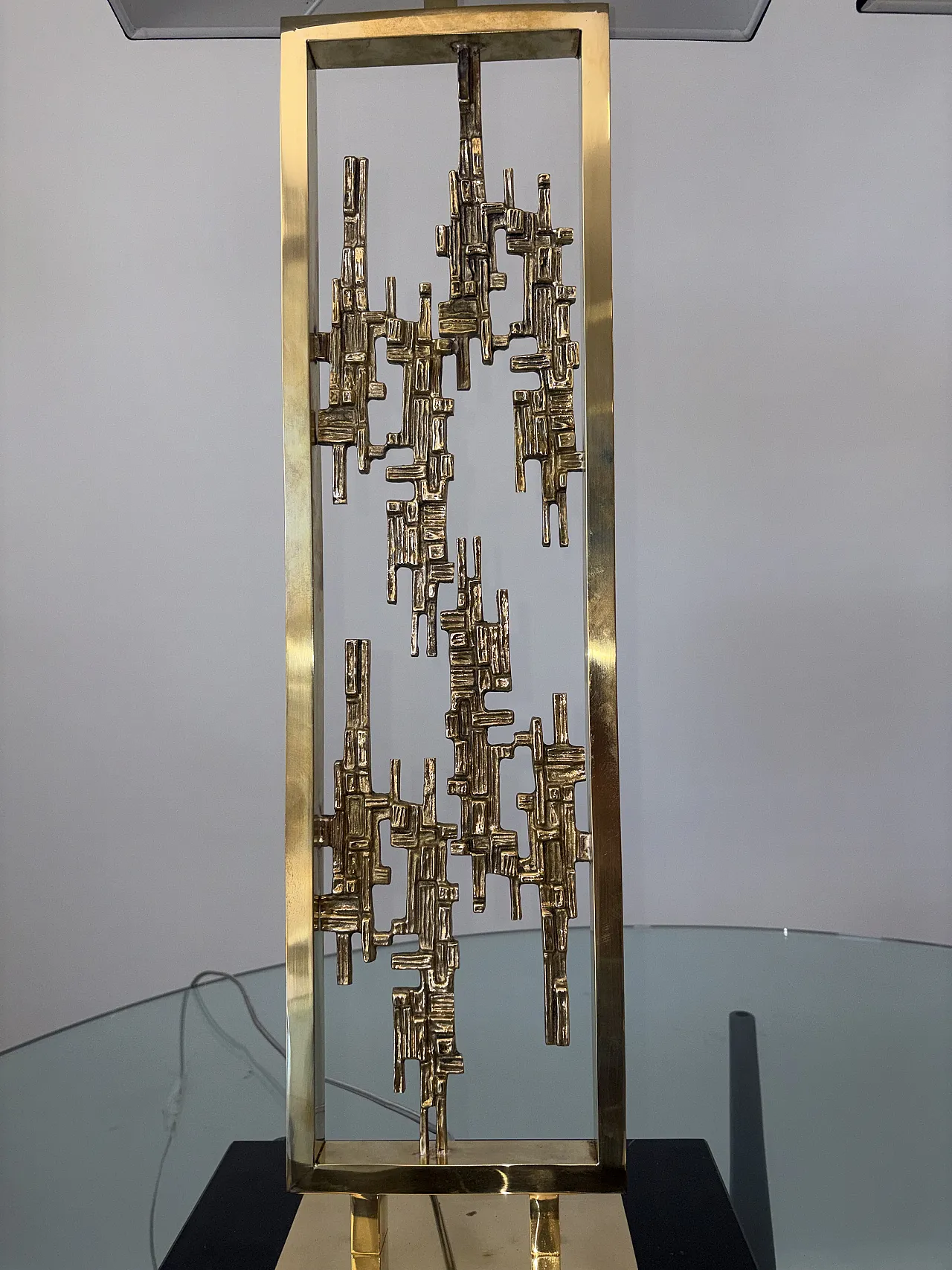 Pair of brass and marble table lamps, 1980s 7