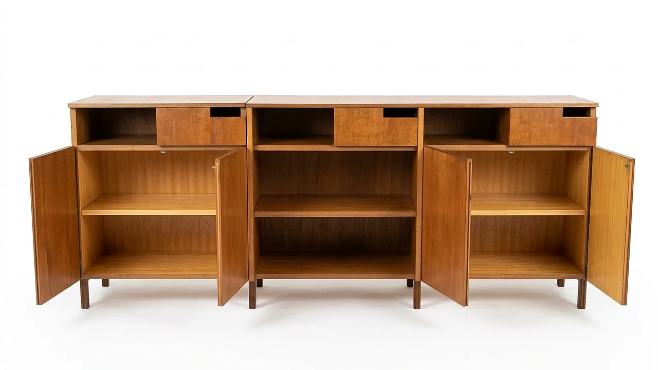 Two-part wooden sideboard, 1950s style 2