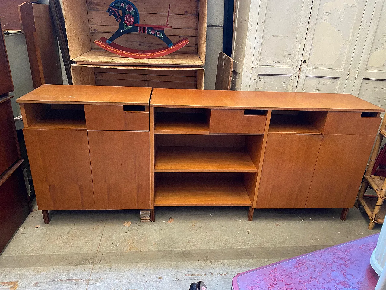 Two-part wooden sideboard, 1950s style 3