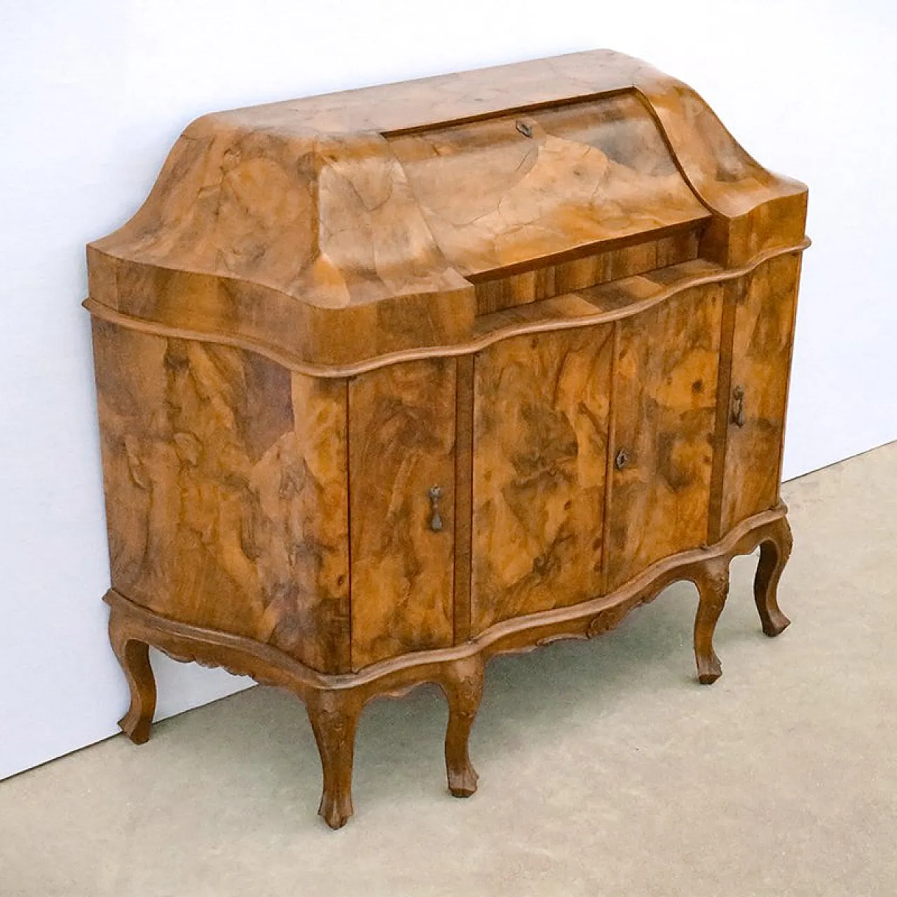 Walnut briar secretaire, early 20th century 2