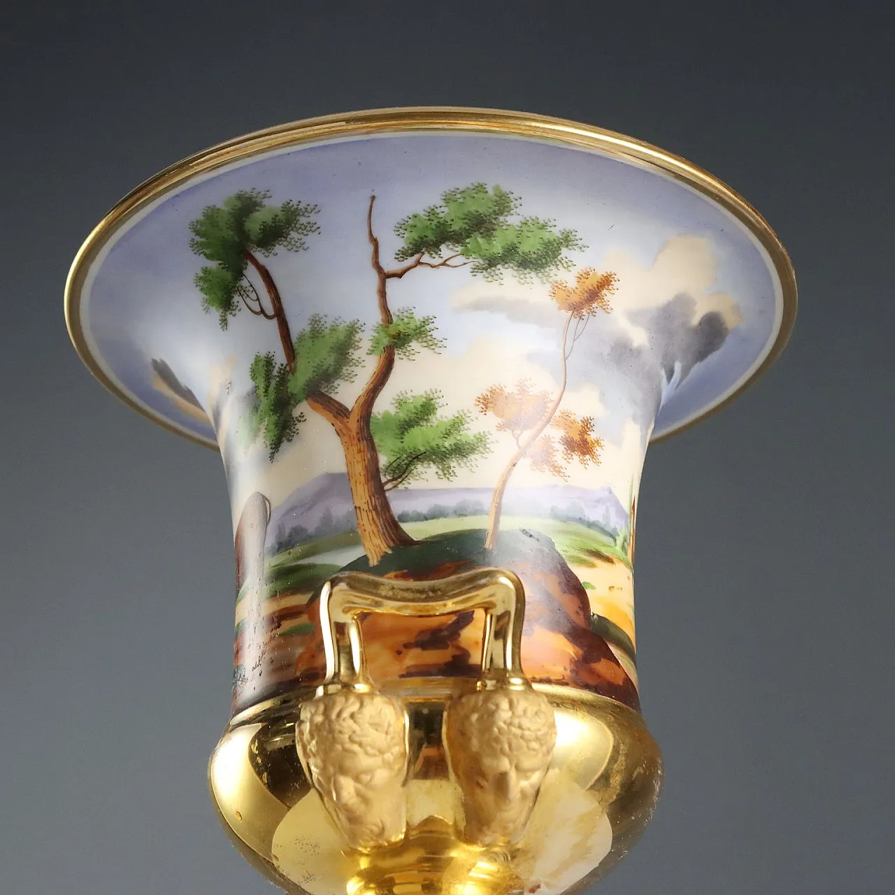 Pair of porcelain crater vases, 19th century 6