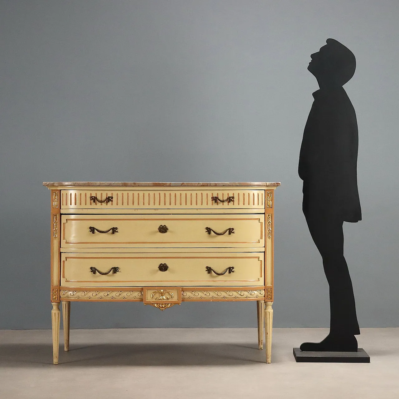 Chest of drawers in lacquered Neoclassical style, 20th century 2