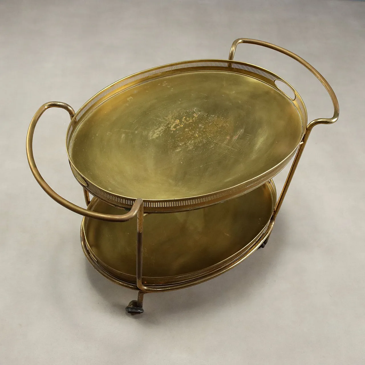 Brass cart, mid-20th century 3