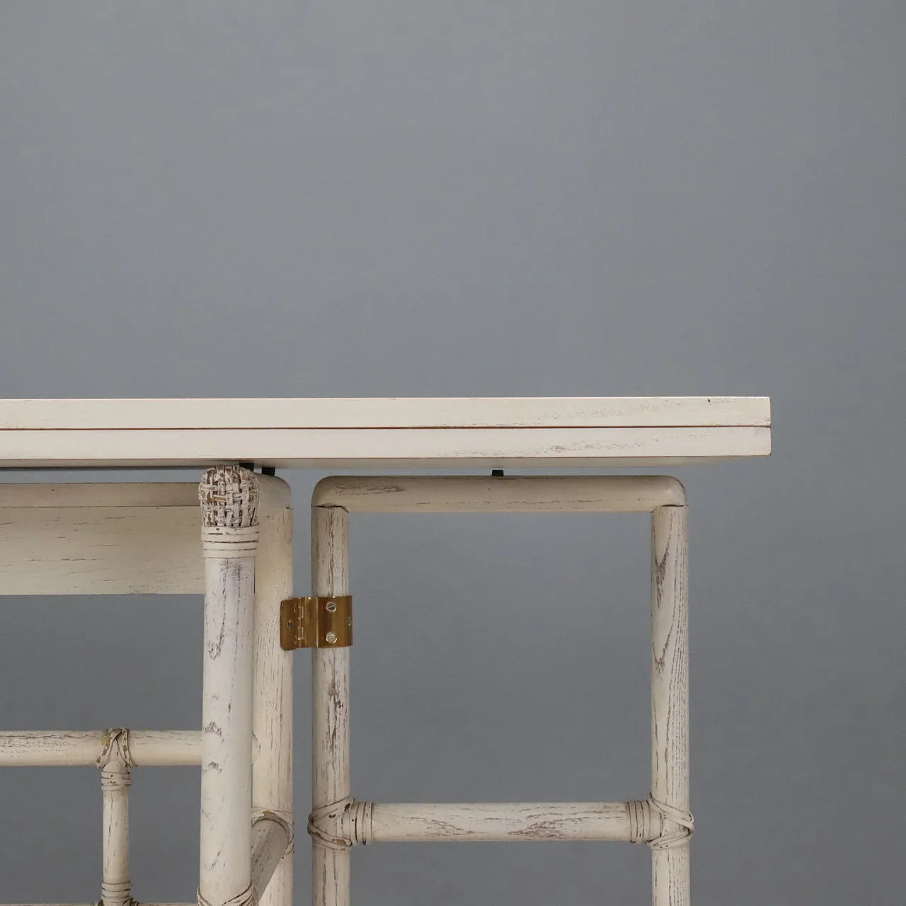Console and chair in bleached wood, 1980s 5