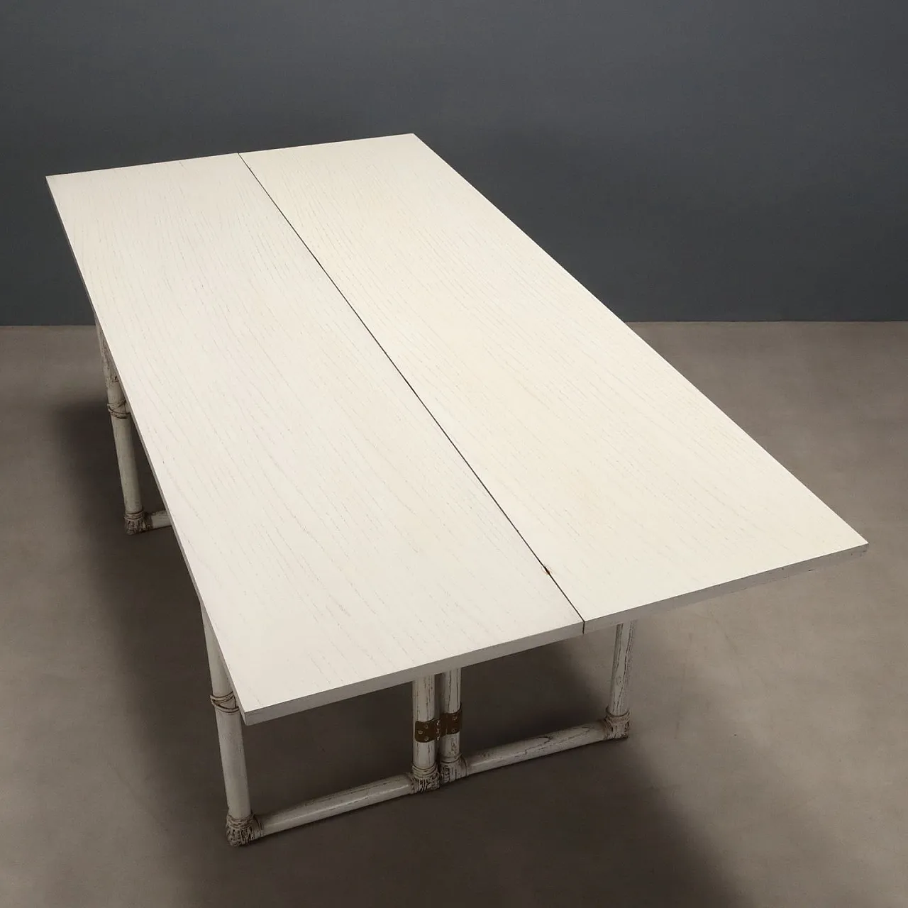 Console and chair in bleached wood, 1980s 7