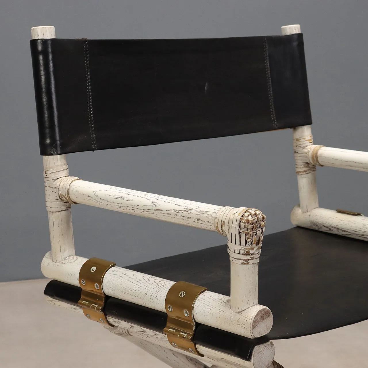 Console and chair in bleached wood, 1980s 10