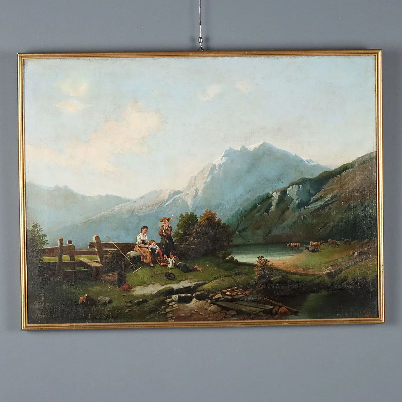 Mountain Landscape with Figures, late 19th century 1