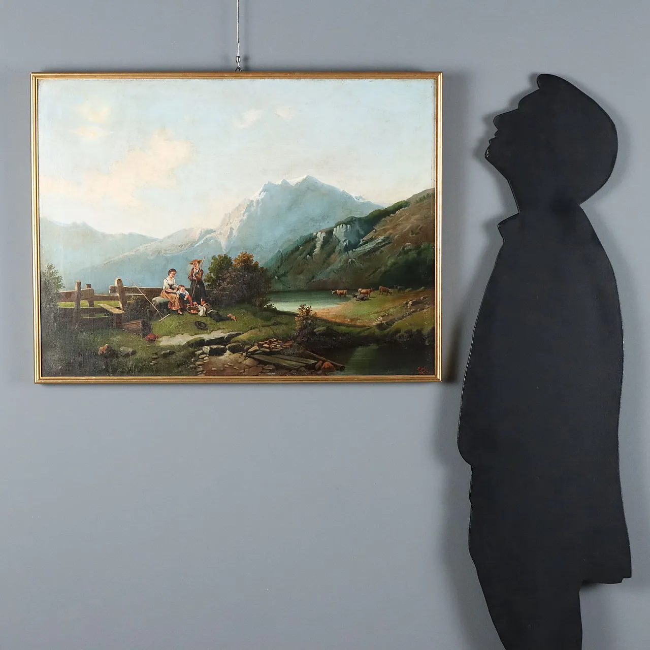 Mountain Landscape with Figures, late 19th century 2