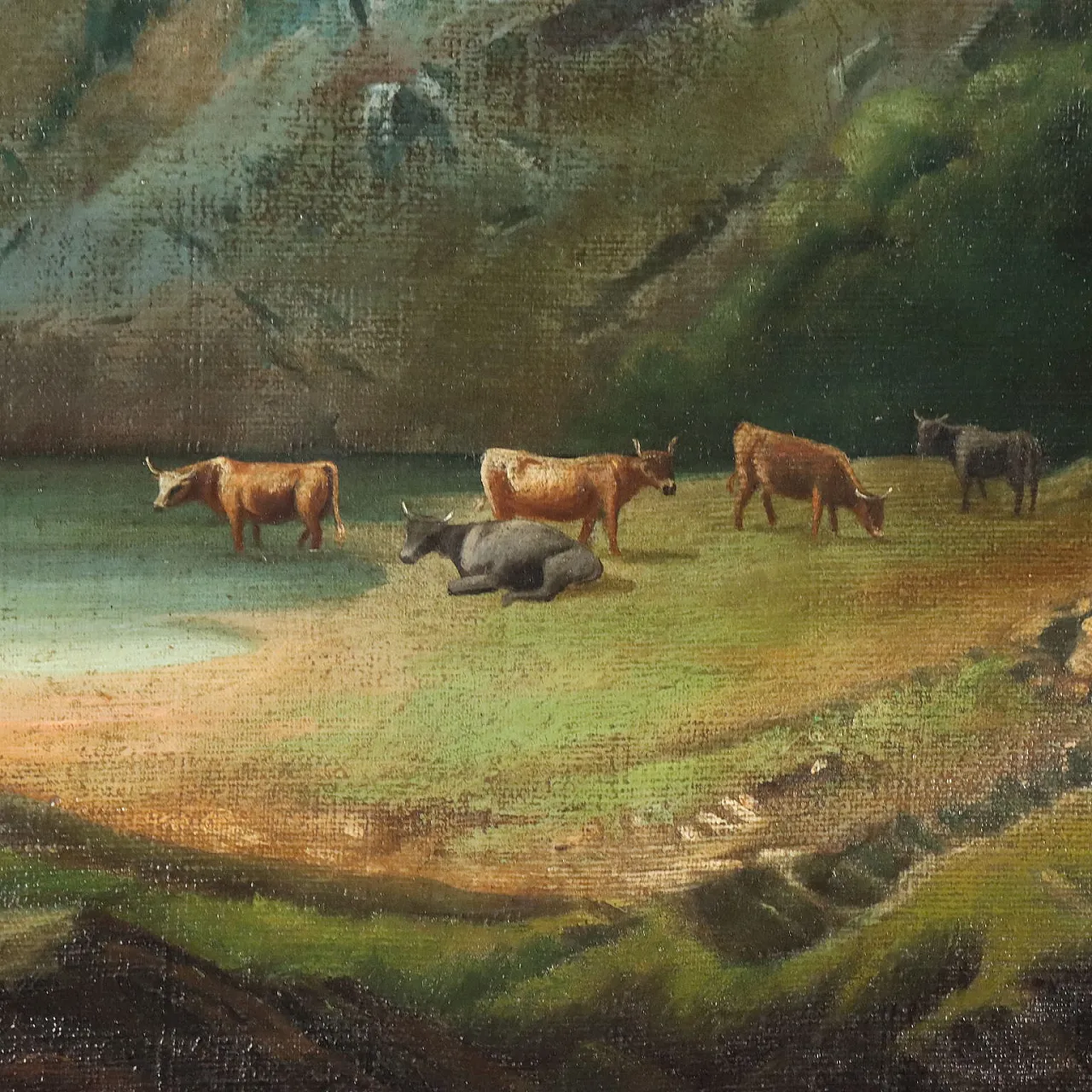 Mountain Landscape with Figures, late 19th century 7