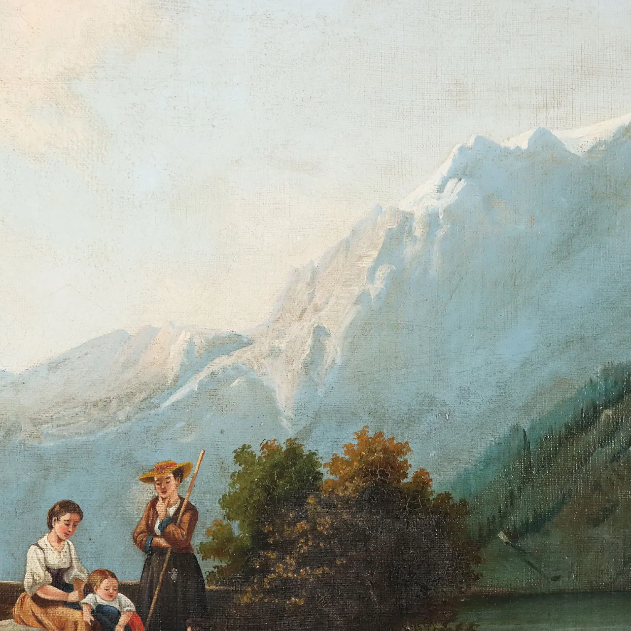 Mountain Landscape with Figures, late 19th century 8