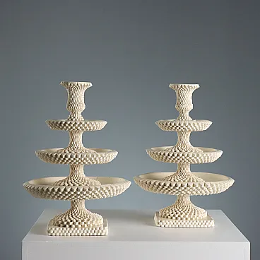 Pair of Neapolitan terraglia stands, 19th century