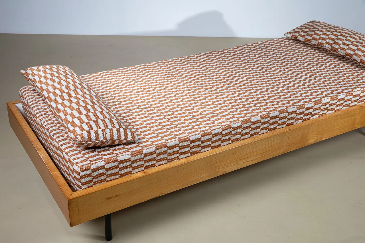 Mid-Century Modern daybed in beech and metal, 1950s 8