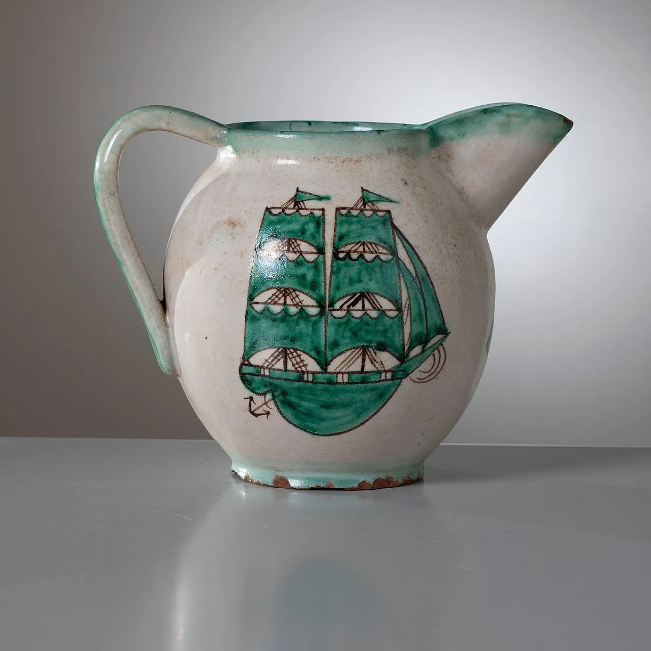 Brocca modernista in ceramica di MACS Vietri, anni '30 1