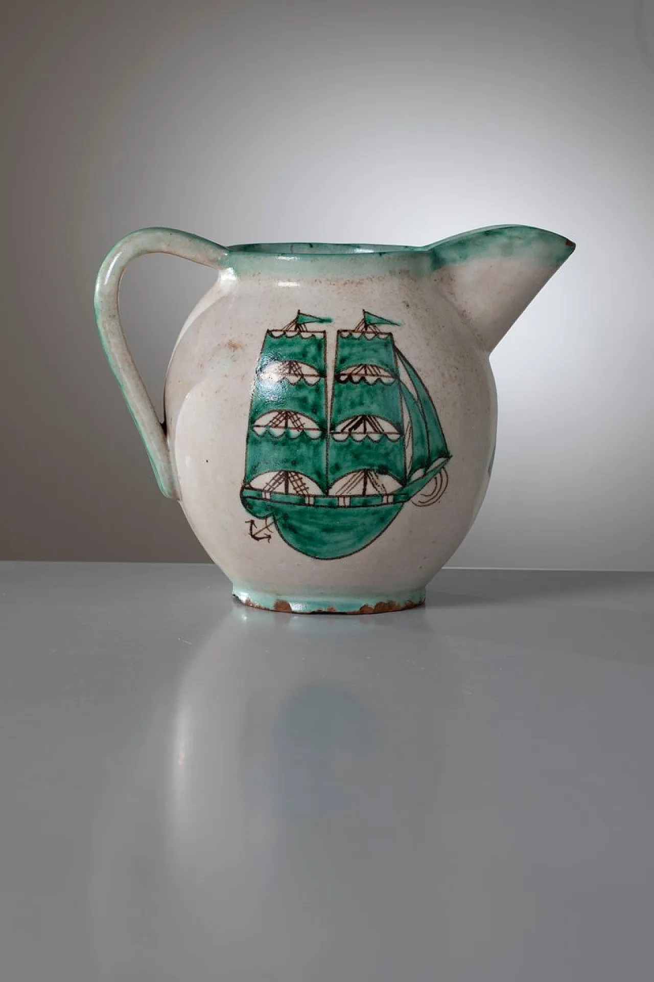 Brocca modernista in ceramica di MACS Vietri, anni '30 2
