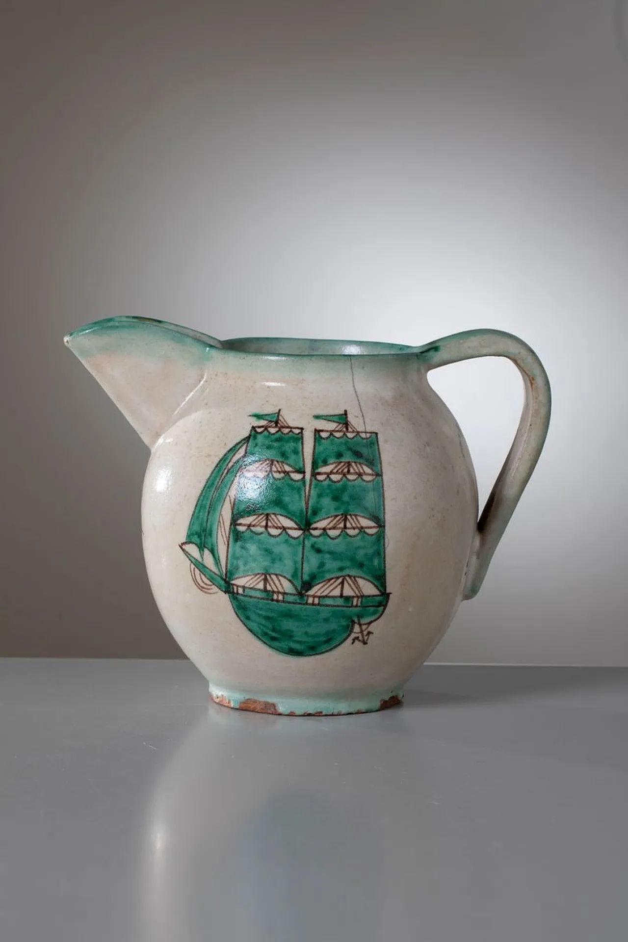 Brocca modernista in ceramica di MACS Vietri, anni '30 3